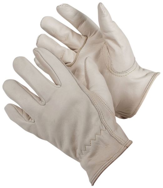 PIP® 68-168 Premium Grade General Purpose Gloves, Drivers, Top Grain Cowhide Leather Palm, Top Grain Cowhide Leather, Natural, Slip-On Cuff, Uncoated Coating, Resists: Abrasion, Unlined Lining, Keystone Thumb